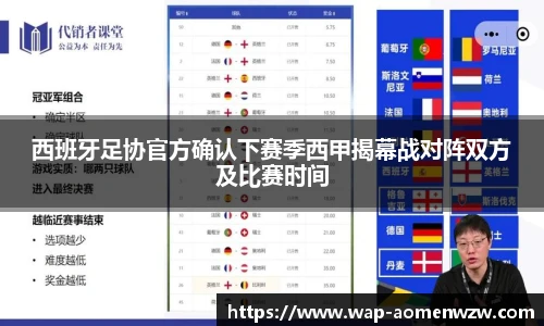 西班牙足协官方确认下赛季西甲揭幕战对阵双方及比赛时间